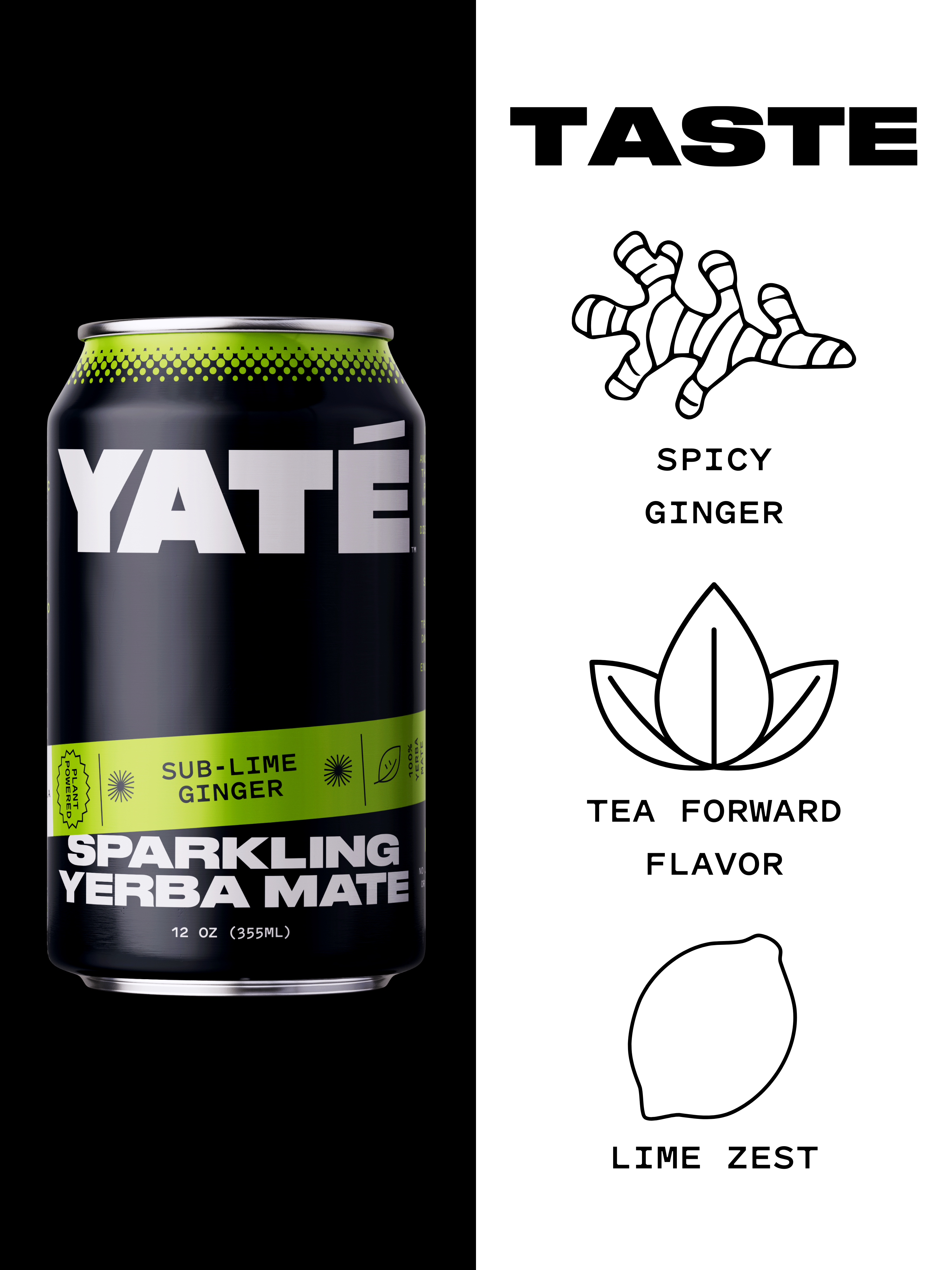 Yate Yerba Mate Sub-Lime Ginger Flavor 12oz Can Taste Profile